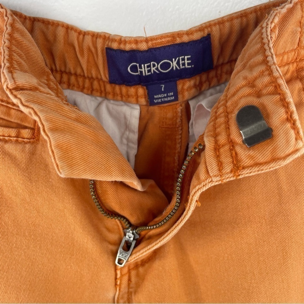 CHEROKEE Boys Kids Quality Orange Khaki Shorts No Stains or Markings Size Boys 7 - Picture 3 of 3